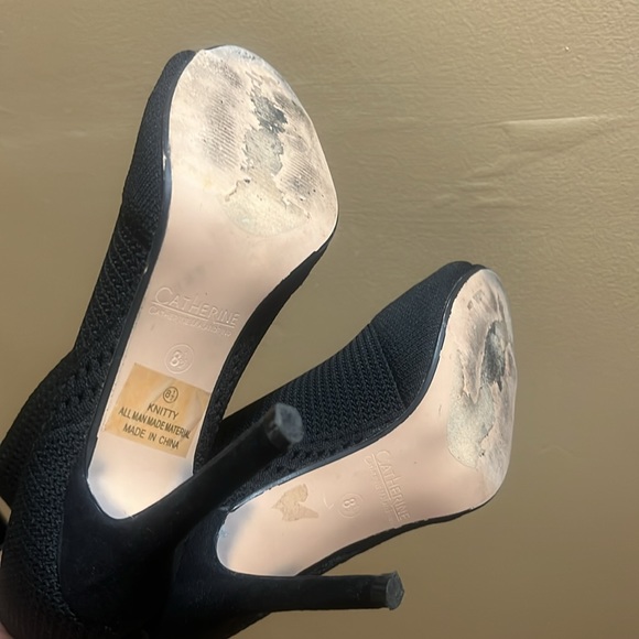 Catherine Malandrino black mesh Knitty peep toe bootie size 8.5 - Picture 6 of 9